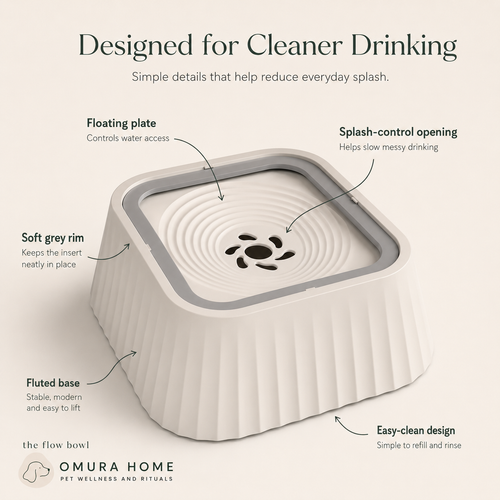 The Flow Bowl - Splashless Water Bowl for Cleaner, Calmer Drinking