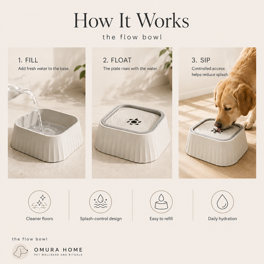 The Flow Bowl - Splashless Water Bowl for Cleaner, Calmer Drinking